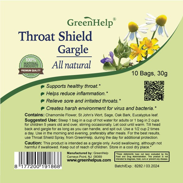 Throat Shield Gargle Tea bags Throat Shield Gargle Tea bags