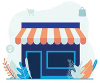 Store front illustrated icon.
